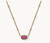 KENDRA SCOTT- Mini Elisa Satellite Necklace in Vintage Gold Dark Fuchsia Variegated