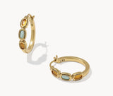 KENDRA SCOTT- Mini Elisa Vintage Gold Hoop Earrings in Multi Mix