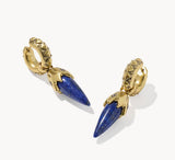 KENDRA SCOTT- Catherine Vintage Gold Huggie Earrings in Blue Lapis