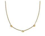 KENDRA SCOTT- Mini Elisa Vintage Gold Three Stone Strand Necklace in Marbled Amber Illusion