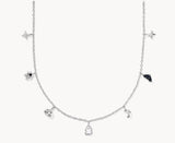 KENDRA SCOTT- Halloween Strand Necklace in Rhodium Multi Mix