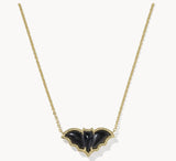 KENDRA SCOTT- Bat Short Pendant Necklace in Gold Golden Obsidian