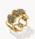 KENDRA SCOTT- Joan Vintage Gold Band Ring in Abalone Shell