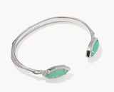KENDRA SCOTT- Ophelia Rhodium Cuff Bracelet in Mint Iridescent Abalone