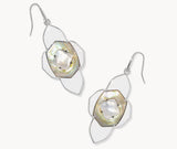 KENDRA SCOTT- Abbie Rhodium Medallion Drop Earrings in White Mix