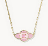 KENDRA SCOTT- Abbie Gold Medallion Pendant Necklace in Pink Mix