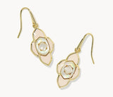 KENDRA SCOTT- Abbie Gold Medallion Small Drop Earrings in Neutral Mix