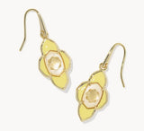 KENDRA SCOTT- Abbie Gold Medallion Small Drop Earrings in Yellow Mix