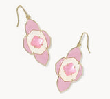 KENDRA SCOTT- Abbie Gold Medallion Drop Earrings in Pink Mix