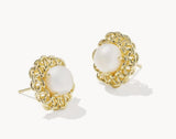 KENDRA SCOTT- Gabriella Gold Pearl Stud Earrings