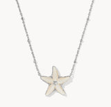 KENDRA SCOTT- Parker Rhodium Starfish Pendant Necklace in Natural Mother of Pearl