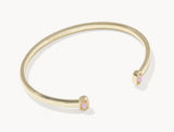 KENDRA SCOTT- Mini Gold Elton Cuff Bracelet in Light Pink Lab Opal