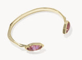 KENDRA SCOTT- Ophelia Gold Cuff Bracelet in Light Mauve Illusion