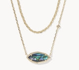 KENDRA SCOTT- Ophelia Gold Multi Strand Necklace in Abalone Shell
