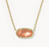 KENDRA SCOTT- Elisa Gold Necklace in Burnt Orange Mother of Pearl