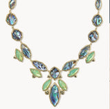KENDRA SCOTT- Ophelia Statement Necklace in Gold Abalone Mix
