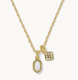 KENDRA SCOTT- Mini Elisa Dira Necklace in Gold Bright White Opal