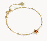 KENDRA SCOTT- Mini Gold Cassidy Delicate Bracelet in Red Illusion