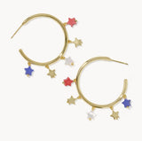 KENDRA SCOTT- Camila Hoop Earring in Gold Red White Blue Mix
