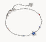 KENDRA SCOTT- Mini Rhodium Cassidy Delicate Bracelet in Cobalt Illusion