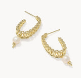 KENDRA SCOTT- Gabriella Pearl Hoop Earring in Gold Freshwater Cultured Pearl