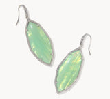 KENDRA SCOTT- Ophelia Drop Earring in Rhodium Mint Iridescent Abalone