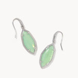 KENDRA SCOTT- Ophelia Small Drop Earring in Rhodium Mint Iridescent Abalone