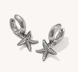 KENDRA SCOTT- Parker Starfish Huggie in Vintage Silver Metal