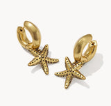 KENDRA SCOTT- Parker Starfish Huggie in Vintage Gold Metal