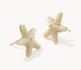 KENDRA SCOTT- Parker Starfish Stud Earring in Gold Natural Mother of Pearl