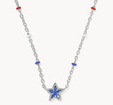 KENDRA SCOTT- Mini Rhodium Cassidy Pendant Necklace in Cobalt Blue Illusion