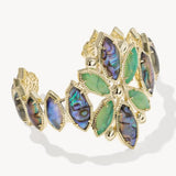 KENDRA SCOTT- Ophelia Gold Statement Cuff in Abalone Mix