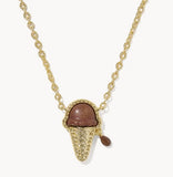 KENDRA SCOTT- Ice Cream Pendant Necklace in Gold Brown Magnasite