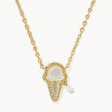 KENDRA SCOTT- Ice Cream Pendant Necklace in Gold Ivory Mother of Pearl