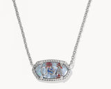 KENDRA SCOTT- Elisa USA Pendant Necklace in Rhodium Red White Blue Illusion