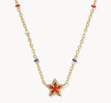 KENDRA SCOTT- Mini Cassidy Pendant Necklace in Gold Red Illusion