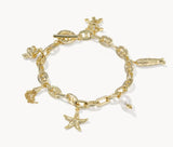 KENDRA SCOTT- Parker Charm Bracelet in Gold Freshwater Cultured Pearl