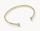 KENDDRA SCOTT- Mini Elton Cuff Bracelet in Gold Blue Lab Grown Opal