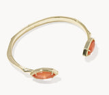 KENDRA SCOTT- Ophelia Cuff Bracelet in Gold Burnt Orange Mother of Pearl