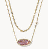 KENDRA SCOTT- Ophelia Multi Strand Necklace in Gold Mauve Illusion