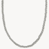 KENDRA SCOTT- Gabriella Braid Chain Necklace in Rhodium Metal