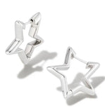 KENDRA SCOTT- Star Huggie Earrings in Rhodium Metal