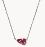 KENDRA SCOTT- Tatum Rhodium Short Pendant Necklace in Burgundy Mix