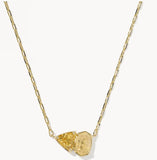 KENDRA SCOTT- Tatum Gold Short Pendant Necklace in Golden Yellow Mix