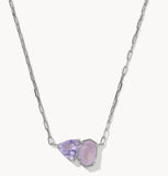 KENDRA SCOTT- Tatum Rhodium Short Pendant Necklace in Purple Mix