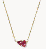 KENDRA SCOTT- Tatum Gold Short Pendant Necklace in Burgundy Mix