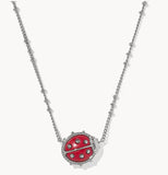 KENDRA SCOTT- Ladybug Rhodium Short Pendant Necklace