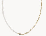 KENDRA SCOTT- Markie Gold Half Pearl Chain Necklace