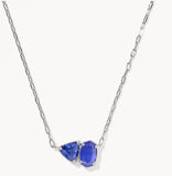 KENDRA SCOTT- Tatum Rhodium Short Pendant Necklace in Cobalt Mix