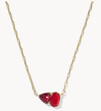 KENDRA SCOTT- Tatum Gold Short Pendant Necklace in Red Mix